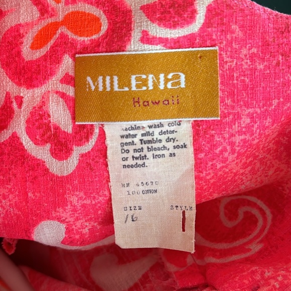 Milena Hawaii - vintage/retro tiki tropical Hawaiian/Polynesian muumuu dress - Picture 10 of 10